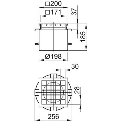 ACO Aufsatzstück 200x200/M125/V2A/rutschh./mit Gitterrost, 5084.93.00
