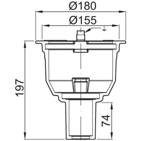 ACO Bodenablauf Passavant DN50 90 Grad/1,0l/s/ Halter./ohne WS/epoxiert, 5149.60.20