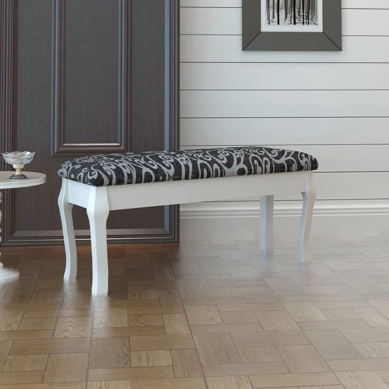 

BHD - Acolchada Hocker para Tocador de 2 Asientos Negro 110 cm