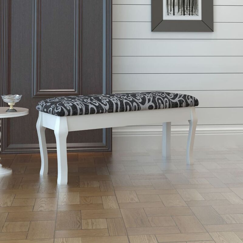 

Acolchada Hocker para Tocador de 2 Asientos Negro 110 cm - Negro