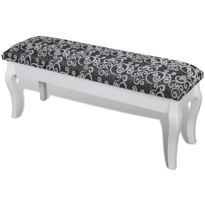 

vidaXL Banco Acolchado para Tocador 110 cm Negro - Negro