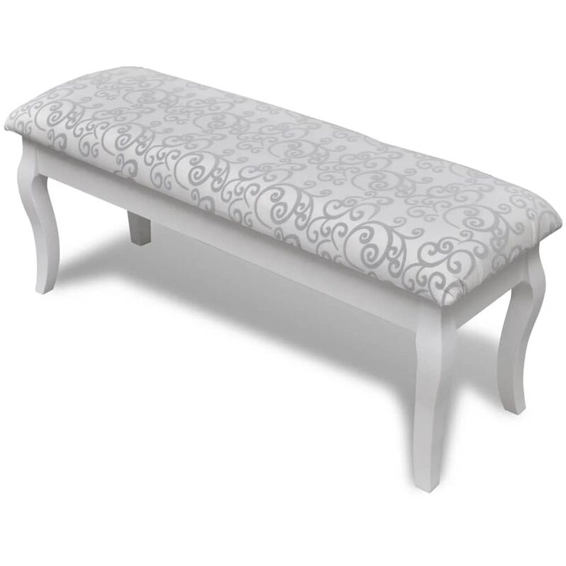 

vidaXL Banco Acolchado para Tocador 110 cm Blanco - Blanco