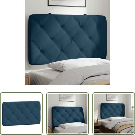Acolchado -  Cabecero de cama acolchado terciopelo azul 90 cm