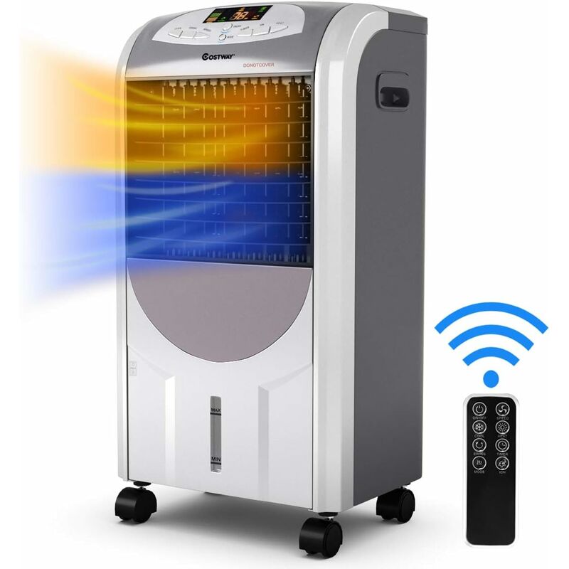 

Costway - Acondicionador de Aire Frío Calor Portátil de 2000W Calefacción / 75W Enfriamiento/Temporizador 8H / Tanque de Agua 7L / Ángulo 70 ° /