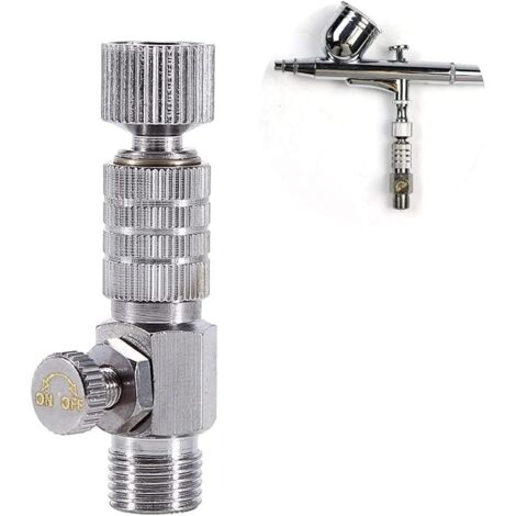 Acoplador de desconexión para aerógrafo, adaptador de conexión rápida con ajuste de flujo de aire, conexión para aerógrafo BSP de 1/8 de pulgada