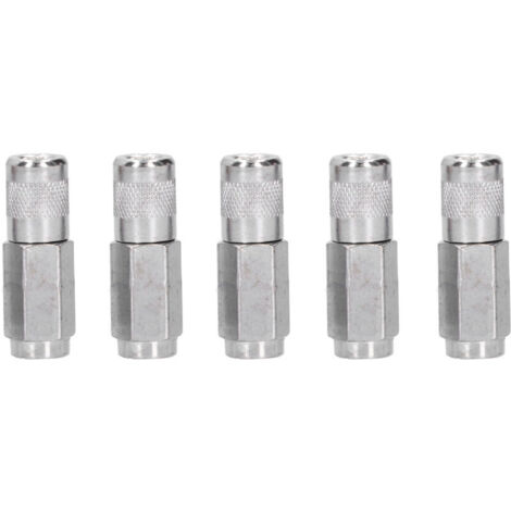 Acoplador de pistola de engrase de 5 piezas, boquillas planas de pistola de engrase duraderas y resistentes al desgaste para mantenimiento de equipos, puntas de pistola de engrase