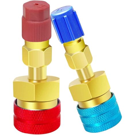Acoplador rápido R1234YF, adaptador R1234yf a R134a, kit de conversión de conector lateral alto y bajo para carga de CA Conector de manguera de refrigerante R-1234yf para aire acondicionado