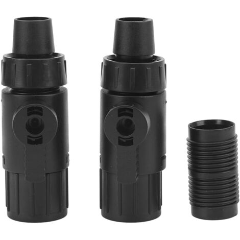 Acoplamiento de liberación rápida para mangueras de acuario de 16 mm fabricado en ABS/PP – Válvula de seguridad desmontable – Paquete de 2 + adaptador