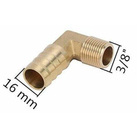 Acoplamiento de púas de 90 grados de 6/8/10/12/14/16 mm, rosca externa de 3/8 de pulgada, codo de latón, conector de agua para jardín, accesorios de plomería