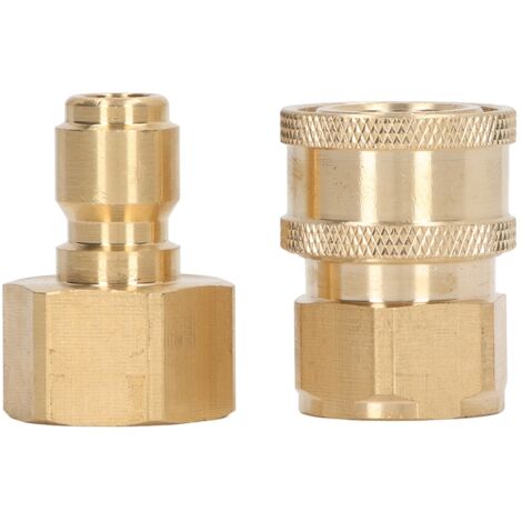 Acoplamientos rápidos de alta presión de 5000 PSI, M22x1.5, de latón con bolas de acero inoxidable – paquete de 2 (rosca macho/hembra)