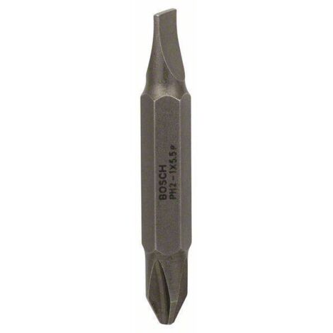 Bosch – Embout double S PH2 1,0x5,5 mm – Longueur 45 mm – Acier modifié S2 pour vissage précis – Compatible avec perceuses-visseuses standards - 2607001738