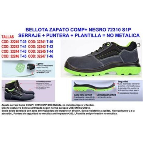 ACORN Shoe Comp 72310 Numéro 44 S1P Semelle intérieure en daim sans métal