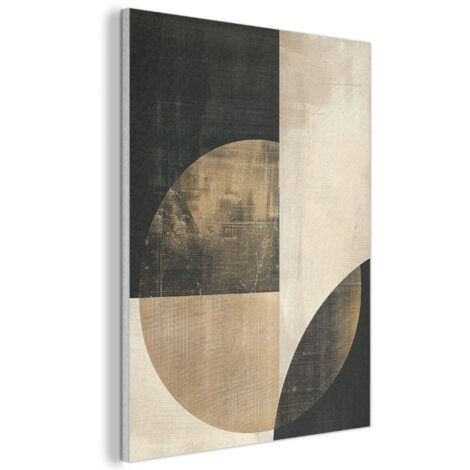 Acoustic Felt Wall Art Abstract - Geometric shapes - Black - Gold 70x100 cm