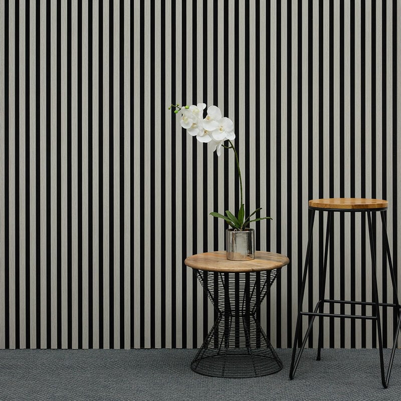 Wilkins Building Materials - Acoustic Slatted Wall Panel Decorative Slat 3D - Oak Grey