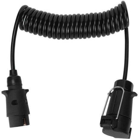 Acouto Bouche de Remorque à 7 Broches avec Câble D'extension Long pour Une Connexion Facile - Convient pour Les Véhicules Commerciaux et Les Remorques - Contacts en Cuivre Purs pour des Performances.