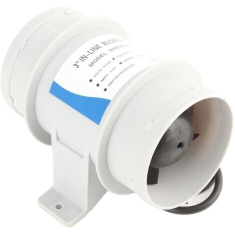 Acouto Ventilateur de Souffleuse à Cale, Souffleur en Ligne de 12 V 3 V 3 V avec 5 Lame pour Les Bateaux de Yachts Circulation d'air.