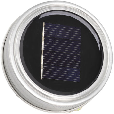 Acouto Wasserdichter Solar-Einmachglasdeckel, 20 LEDs, warme Lichtquelle für Pflanzenständer im Freien, Terrassen