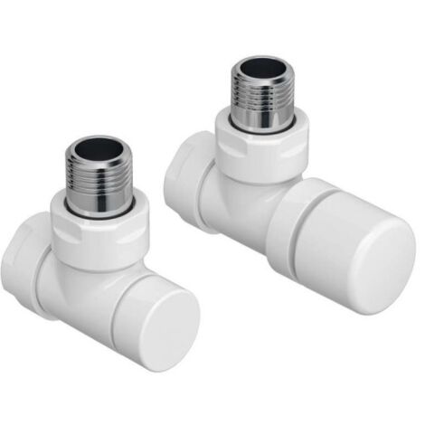 Acova – Robinet radiateur manuel coudé blanc – Filetage 1/2'' – Configuration raccord 90° – 991361