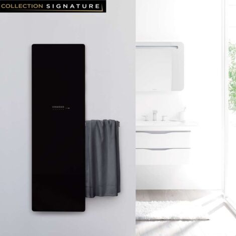 Acova – Sèche-serviette électrique noir 750W – Barres rétractables – Pilotage par télécommande – VSB175048