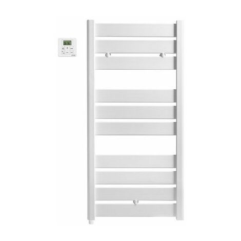 Acova – Sèche-serviettes électrique 500W – Dimensions H.109.4 x l.51 cm – Acier blanc – Programmation libre hebdomadaire – Indice IP24