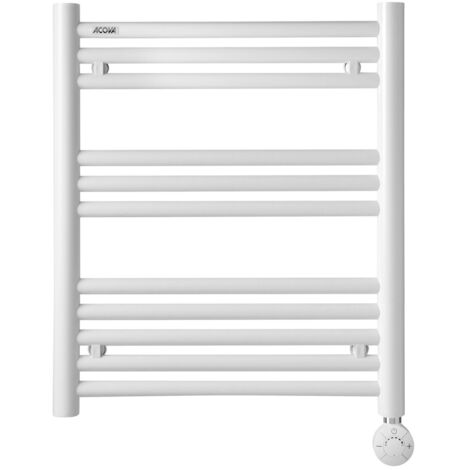 ACOVA Sèche-serviettes électrique – Angora XS Timer blanc – 250 W – 64,6 x 51 cm – Inertie fluide