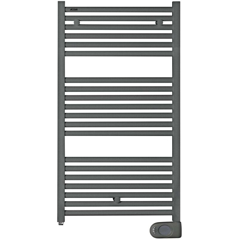 ACOVA Sèche-serviettes électrique – Tweed gris anthracite – 500 W – 96,8 x 50 cm – Inertie fluide