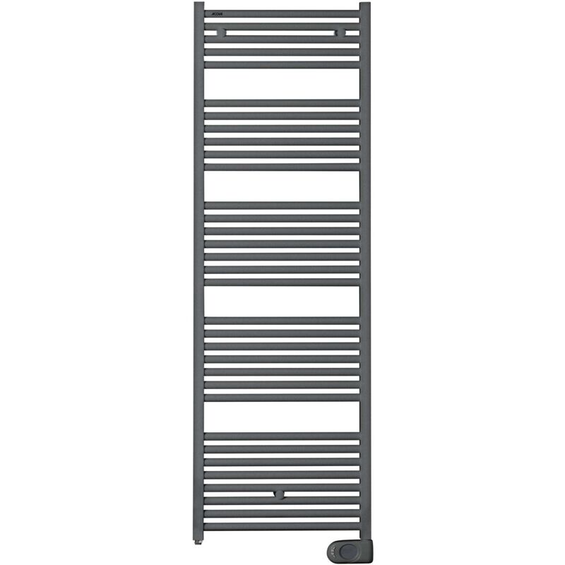 ACOVA Sèche-serviettes électrique – Tweed gris anthracite – 750 W – 158,2 x 50 cm – Inertie fluide