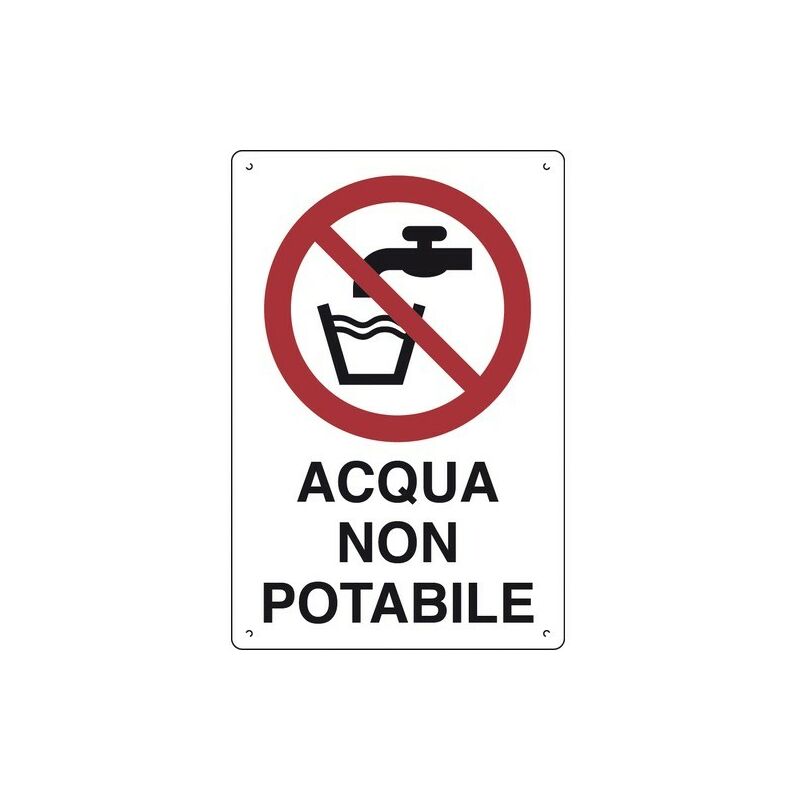 Image of Acqua non potabile cartelli da cantiere polionda