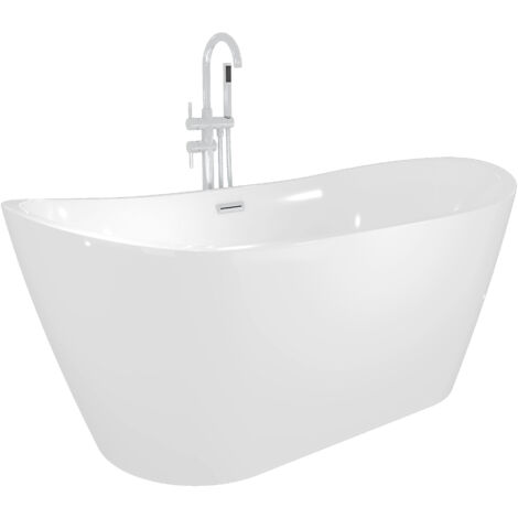AcquaVapore freistehende Badewanne Wanne Acryl F03 180x89cm mit Armatur AF04