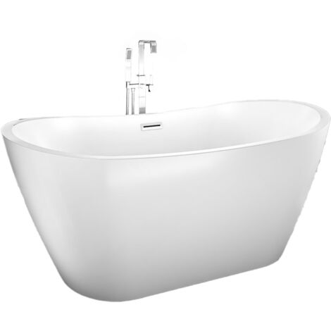 AcquaVapore freistehende Badewanne Wanne Acryl F03 180x89cm mit Armatur AF05