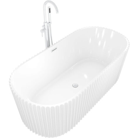 AcquaVapore freistehende Badewanne Wanne Acryl F08 170x80cm mit Armatur AF02