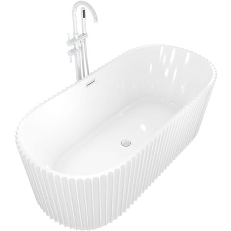 AcquaVapore freistehende Badewanne Wanne Acryl F08 170x80cm mit Armatur AF04