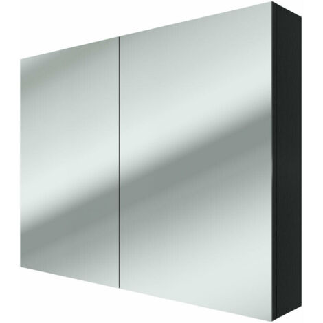 AcquaVapore Spiegelschrank Badspiegel Badezimmer Spiegel City 100cm schwarz NEIN ohne LED-Beleuchtung