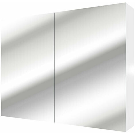 AcquaVapore Spiegelschrank, Badspiegel, Badezimmer Spiegel City 100cm weiß NEIN ohne LED-Beleuchtung