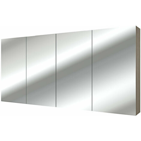 AcquaVapore Spiegelschrank, Badspiegel, Badezimmer Spiegel City 160cm braun Eich JA mit 2x 5W LED-Strahler