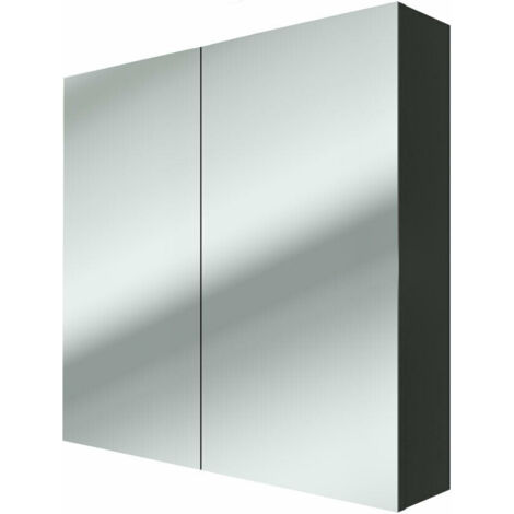 AcquaVapore Spiegelschrank Badspiegel Badezimmer Spiegel City 80cm schwarz NEIN ohne LED-Beleuchtung