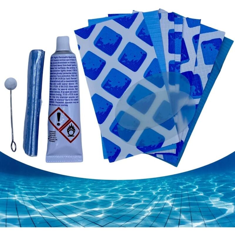 Kit de réparation pour piscine Ultra Frame ronds rectangulaires patchs colle 10114 g - Acquaverde