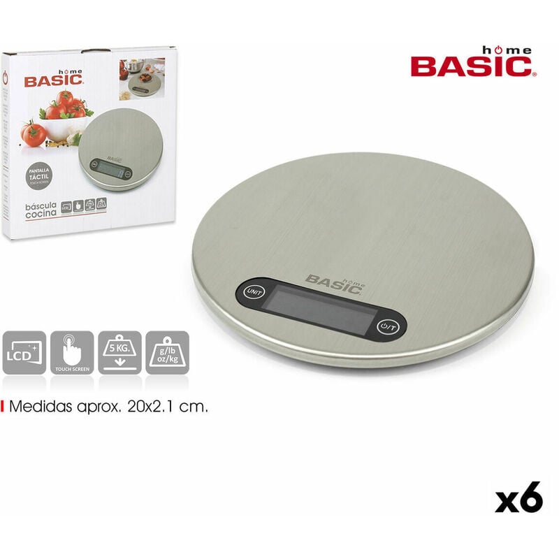 Image of Basic Home - Acquistare Bilancia da Cucina Argentato 20 x 2,1 cm (6 Unità)