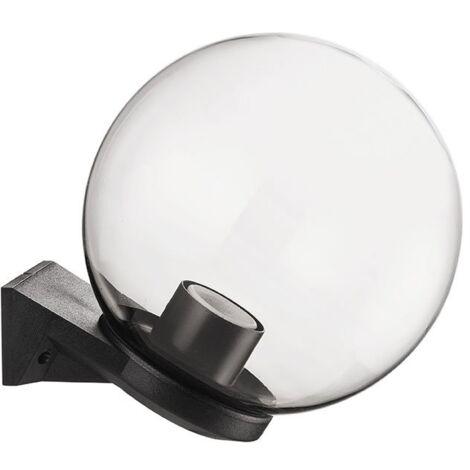 ACRILUX Applique sfera con braccio, Ø 25 cm, fumè