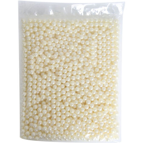Acryl-Make-up-Pinselhalter, Badezimmer-Aufbewahrungsbox mit dekorativen Perlen, 250 g weiße Perlen inklusive.