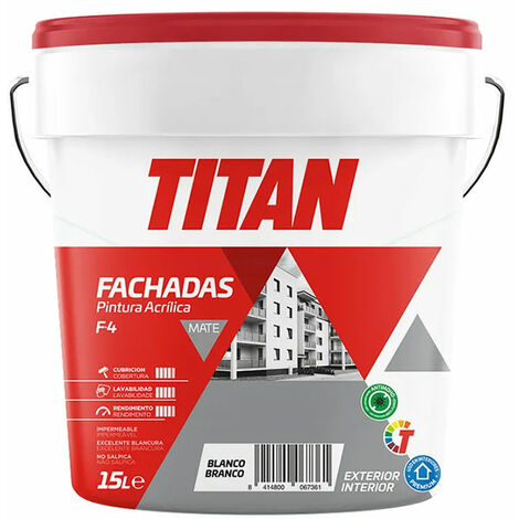 Acryl-Matt-Fassadenfarbe f-4 weiß 15l titan 125670015