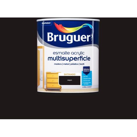 Acryl Multisurface Emaille Satin Black 0,750L 5057491 BRUGUER