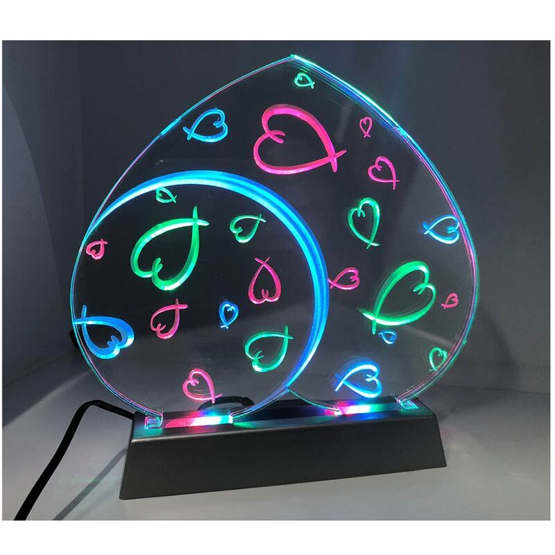 Image of Acryl Plate - lampada da tavolo led decorativa deco led piatto luminoso 3D Fantasia a