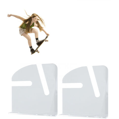 Acryl-Skateboardständer – Wandmontage für Skateboards und Wakeboards, robust, 2 Acryl-Skateboardhalter, einfache und stabile Montage