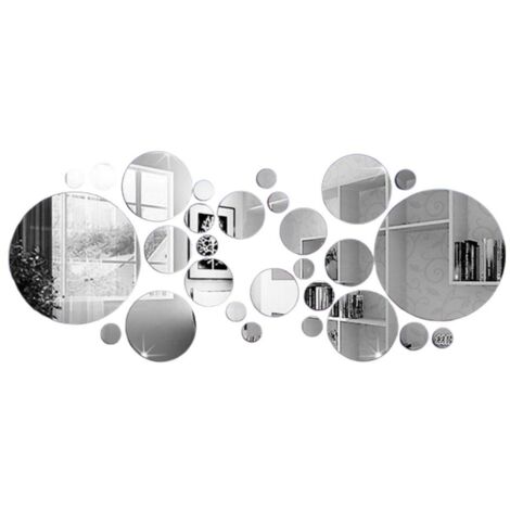 Acryl-Spiegel-Wandaufkleber, runder Design-Aufkleber für Wohnzimmer, Küche, Büro, moderner Wanddekorationsaufkleber.