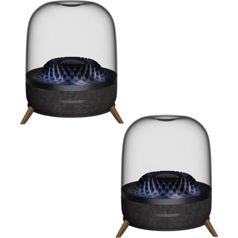 Acryl-Tischlautsprecherhalter, passend für Harman Kardon Aura Studio 3, Aura Studio 4 und Soundsticks 4 Bluetooth-Lautsprecher (Schwarz, JJ-9301-B-0), 2 Stück