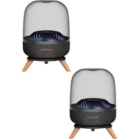 Acryl-Tischlautsprecherhalterung, passend für Harman Kardon Aura Studio 3, Aura Studio 4 und Soundsticks 4 Bluetooth-Lautsprecher (Schwarz, JJ-9300-B-0), 2 Stück