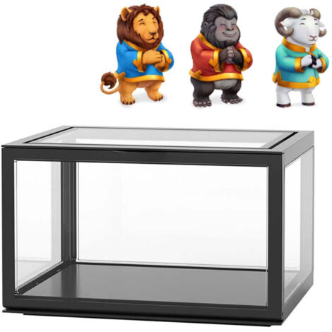 Acryl-Vitrine für PS-Figuren, wasserdicht mit Magnetverschluss, staubdicht, hochtransparent, schwarz