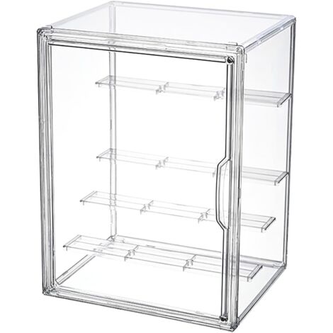 Acryl-Vitrinen für Sammlungen, 3-stöckige transparente Präsentationsbox, staubdichte Figurenvitrine mit Magnettür, für Figuren, Modelle und Sammlungen (36×27×22cm)