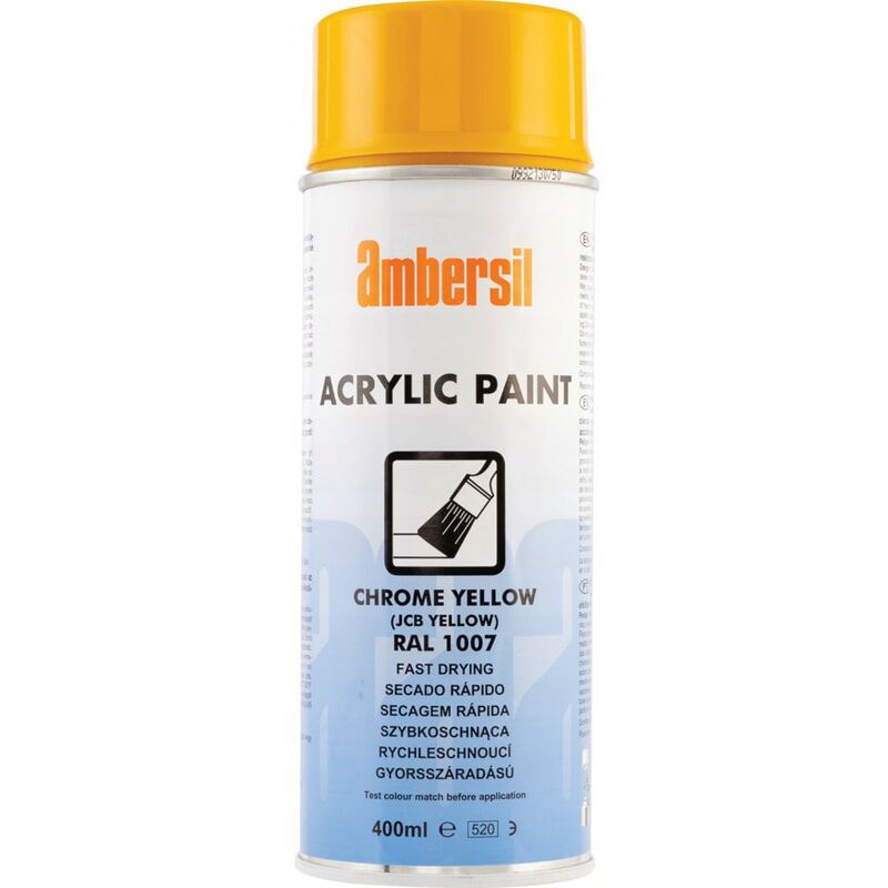 Ambersil Acrylic Paint, JCB Yellow, 400ML